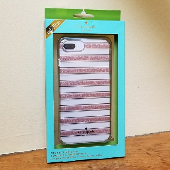 kate spade Accessories - Kate Spade Glittery Pink Striped IPhone phone Case